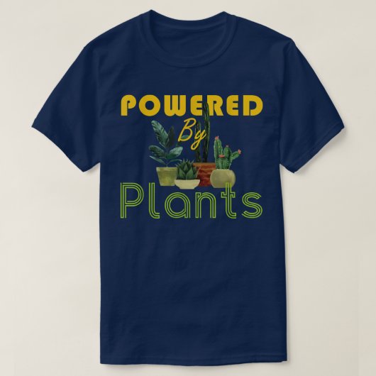 ベジタリアン動力:植物ビーガン Tシャツ (デザイン正面)