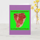 ベジタリアン恋しく思ステーキグリーティングカード カード (黄色い花)