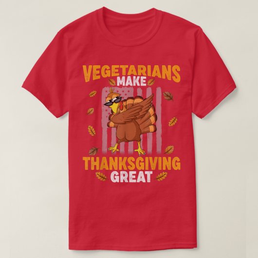 ベジタリアン感謝祭素晴らしトルコD Tシャツ (デザイン正面)