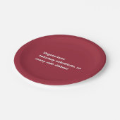 ベジタリアン感謝詩バーガンミニマルディ ペーパープレート (アングル)