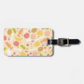 ベジタリアン料理パターン背景 ラゲッジタグ (正面横)