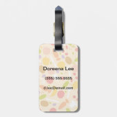 ベジタリアン料理パターン背景 ラゲッジタグ (裏面縦)