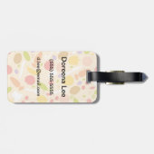 ベジタリアン料理パターン背景 ラゲッジタグ (裏面横)