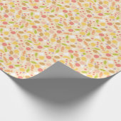 ベジタリアン料理パターン背景 ラッピングペーパー (角)