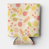 ベジタリアン料理パターン背景 缶クーラー (正面)