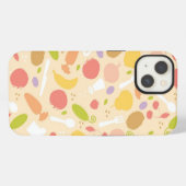 ベジタリアン料理パターン背景 iPhoneケース (裏面横)