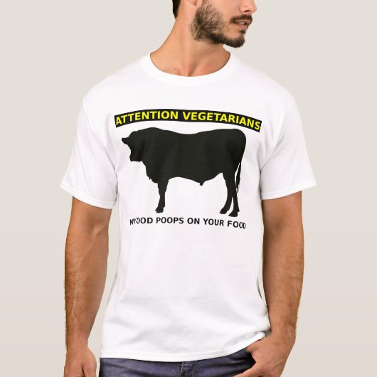 ベジタリアン注意!お肉好きのための面白Tシャツ Tシャツ (正面)