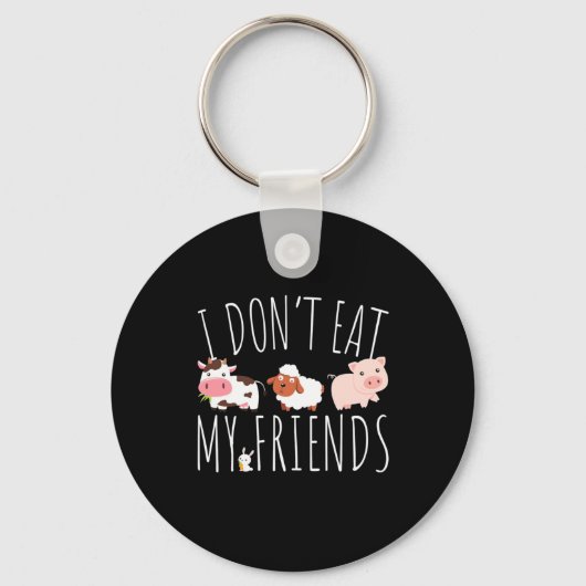 ベジタリアン私の友食べ達ではない キーホルダー (正面)
