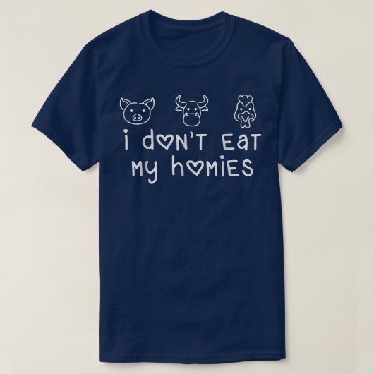 ベジタリアン私は私の食べ家ビーガンおもしろいレトロ Tシャツ (デザイン正面)