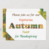 ベジタリアン秋の饗宴感謝祭招待状 招待状 (正面/裏面)