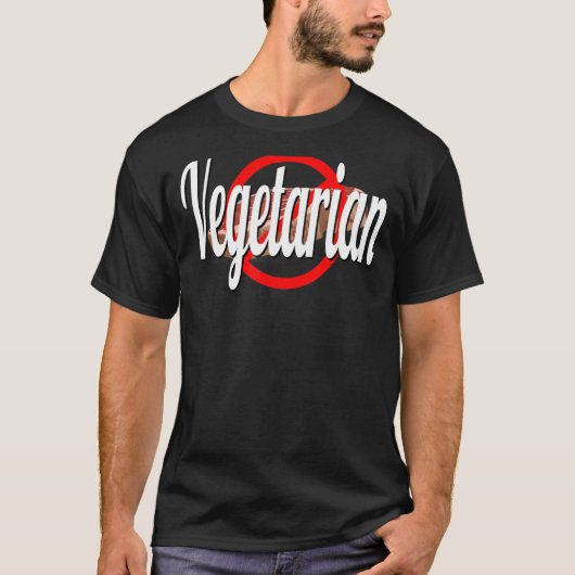 ベジタリアン肉を切った Tシャツ (正面)