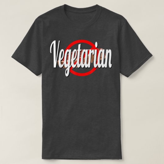 ベジタリアン肉を切った Tシャツ (デザイン正面)