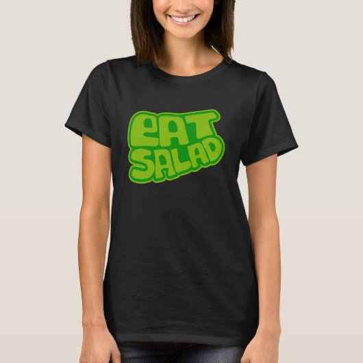 ベジタリアン食べサラダ栄養ヘルシーライフグリー Tシャツ (正面)