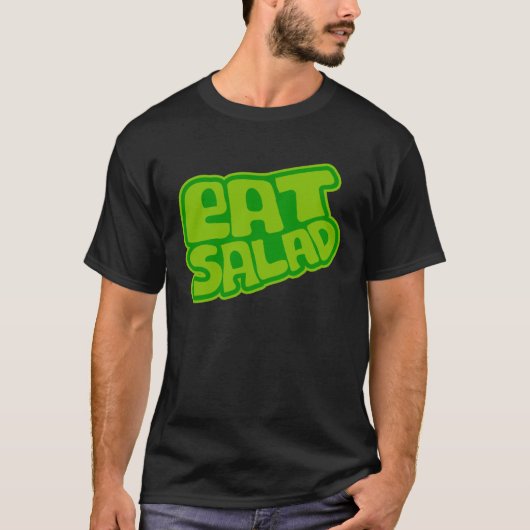ベジタリアン食べサラダ栄養ヘルシーライフグリー Tシャツ (正面)