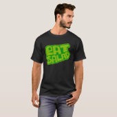 ベジタリアン食べサラダ栄養ヘルシーライフグリー Tシャツ (正面フル)