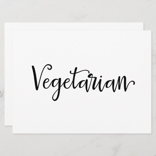 「ベジタリアン」の食生活ニーズのサイン |書道 (正面/裏面)