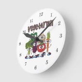 ベジタリアン ラウンド壁時計 (傾斜)