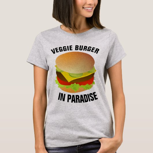 ベジタリアンTシャツ、ベギーバーガーinパラダイス Tシャツ (正面)
