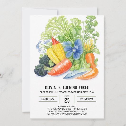 ベジデライト誕生日 招待状 (正面)