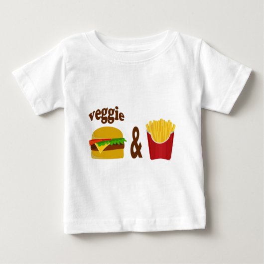ベジバーガーとフライス ベビーTシャツ (正面)