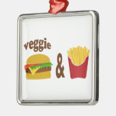 ベジバーガーとフライス メタルオーナメント (左)