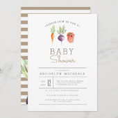 ベジパッチ |水彩赤ちゃんシャワー 招待状 (正面/裏面)