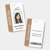 ベジパーソナライズされたュ企業の従業員セキュリティID バッジ (正面&裏面)