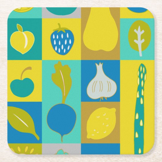 ベジブロックI スクエアペーパーコースター (正面)