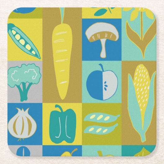 ベジブロックII スクエアペーパーコースター (正面)