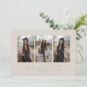 ベジミニマルエレガントュトリプル写真卒業 案内状 (スタンド正面)