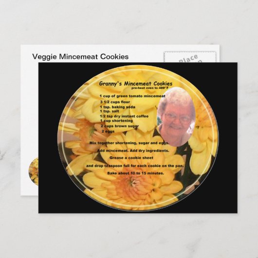 ベジミンセミートクッキーレシピはがき ポストカード (正面/裏面)