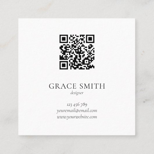 ベジモダンエレガントュウォーター色 スクエア名刺 (裏面)