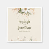 ベジモダンュウォーターフローラ結婚ズ スタンダードカクテルナプキン (正面)