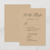 ベジモダンュエレガントストシンプル結婚式RSVP エンクロージャーカード (正面/裏面)