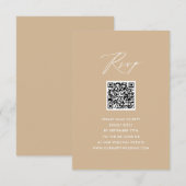 ベジモダンュスクエレガントリシンプルプトQRウェディングRSVP エンクロージャーカード (正面/裏面)