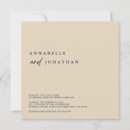 ベジモダンュネイビーコンテンポラリール結婚ズ 招待状