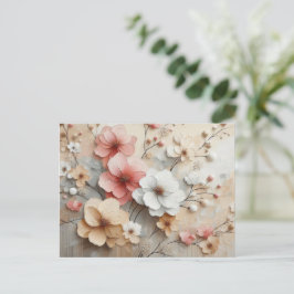 ベジモダンュピンクの花 ポストカード