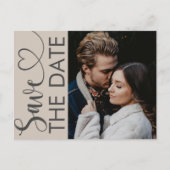 ベジモダンュフォト&ハート日付を保存 案内ポストカード (正面)