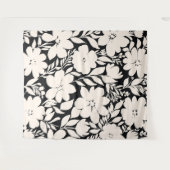 ベジモダンュフラワーズブラック植物学 タペストリー (正面(横))