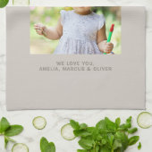 ベジモダンュママキッズ写真母の日 キッチンタオル (折り畳み)