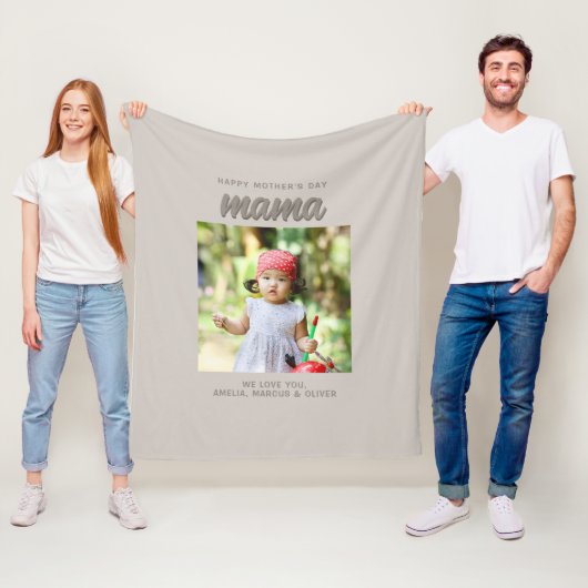 ベジモダンュママキッズ写真母の日 フリースブランケット (インサイチュ)