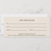 ベジモダンュムーンフェイズエレガントギフト証明書 (裏面)