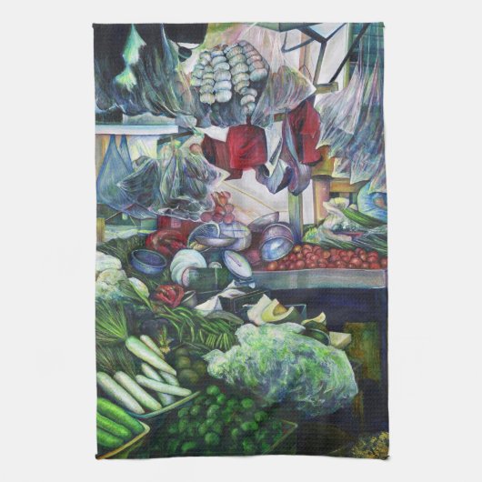 ベジータティアン·クラブがここで会う キッチンタオル (縦)