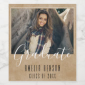 ベジ素朴ュエ大学院写真卒業パーティー ワインラベル (シングルラベル)