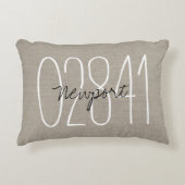 ベジ素朴ュカスタムーの町と郵便番号アクセントピロ アクセントクッション (正面)