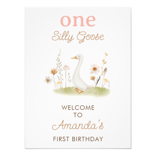 ベジ素朴ュガ間抜けース1stバースデーウェルカムサイン フォトプリント (正面)