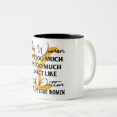 ベスおもしろいダットンのように振る舞う女性もいる ツートーンマグカップ (正面右)