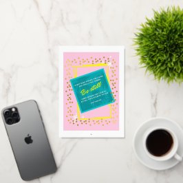 ベスチル引用文ピンクグリーン 箔グリーティングカード