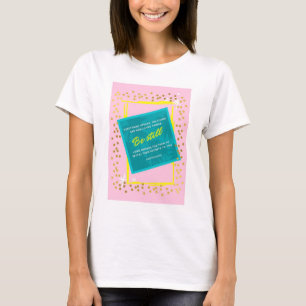 ベスチル引用文ピンクグリーン Tシャツ
