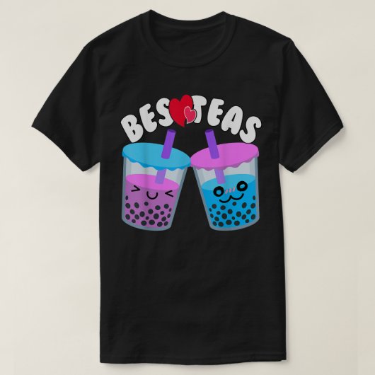 ベステアスミルクティー愛好家Boba BFFsベスティーズBubble T Tシャツ (デザイン正面)